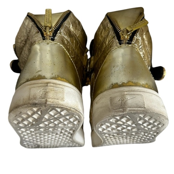 Giuseppe Zanotti gold Metallic Leather High-Top Sneakers ($1,090) main image 13